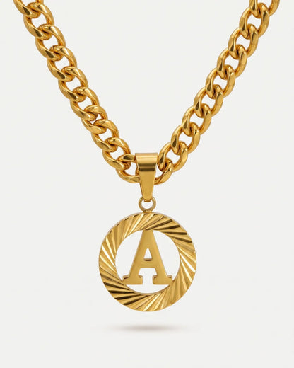Valentina Initial Cuban Chain Necklace