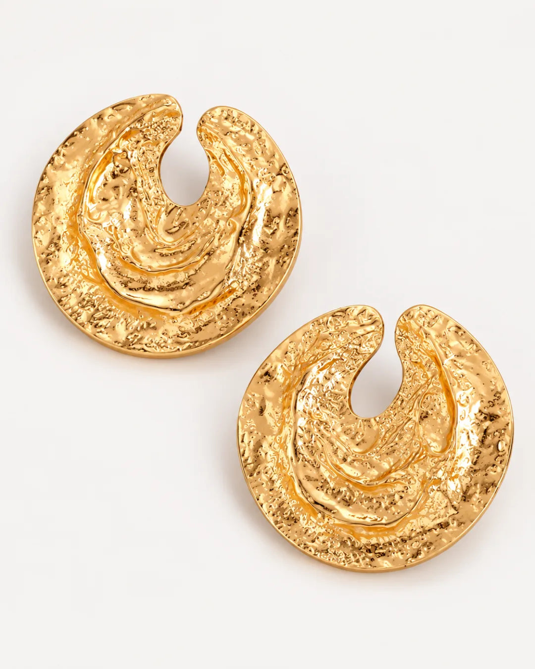 Orlena Textured Disc Statement Earrings Bold