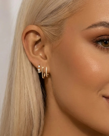 Noelle Dainty Hoop Earrings Set Glow