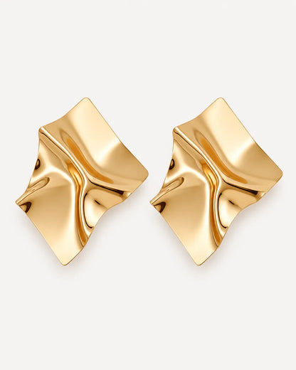 Valleria Sculptural Wave Statement Earrings Muse