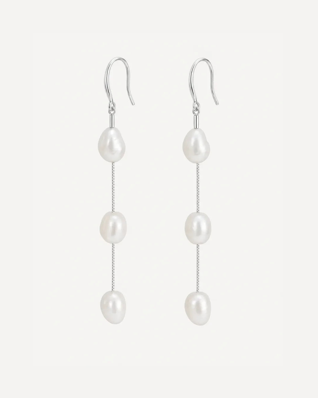 Seraphine Triple Pearl Drop Earrings Elegance
