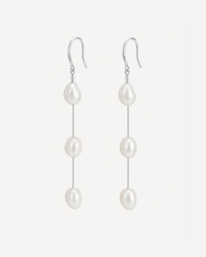 Seraphine Triple Pearl Drop Earrings Elegance