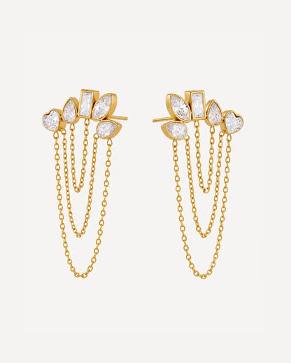 Vivienne Crystal Chain Stud Earrings