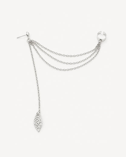 Avielle Leaf Drop Chain Ear Cuff (single ear)