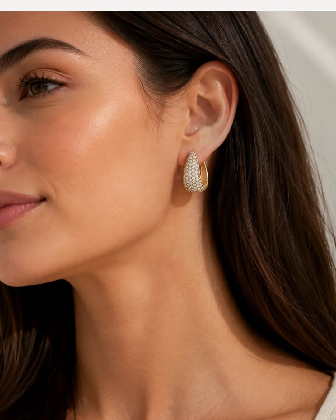 Celestia Teardrop Huggie Earrings Glow