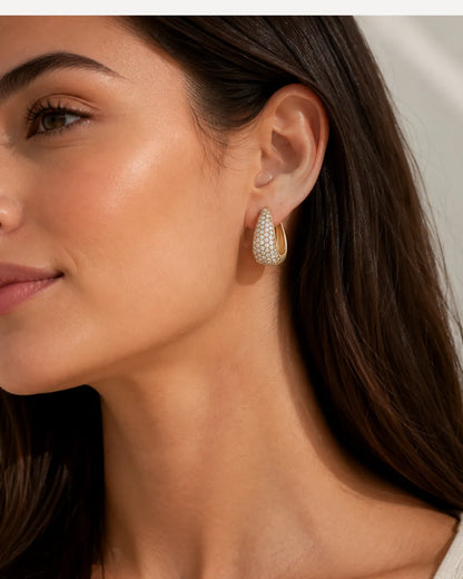 Celestia Teardrop Huggie Earrings Glow