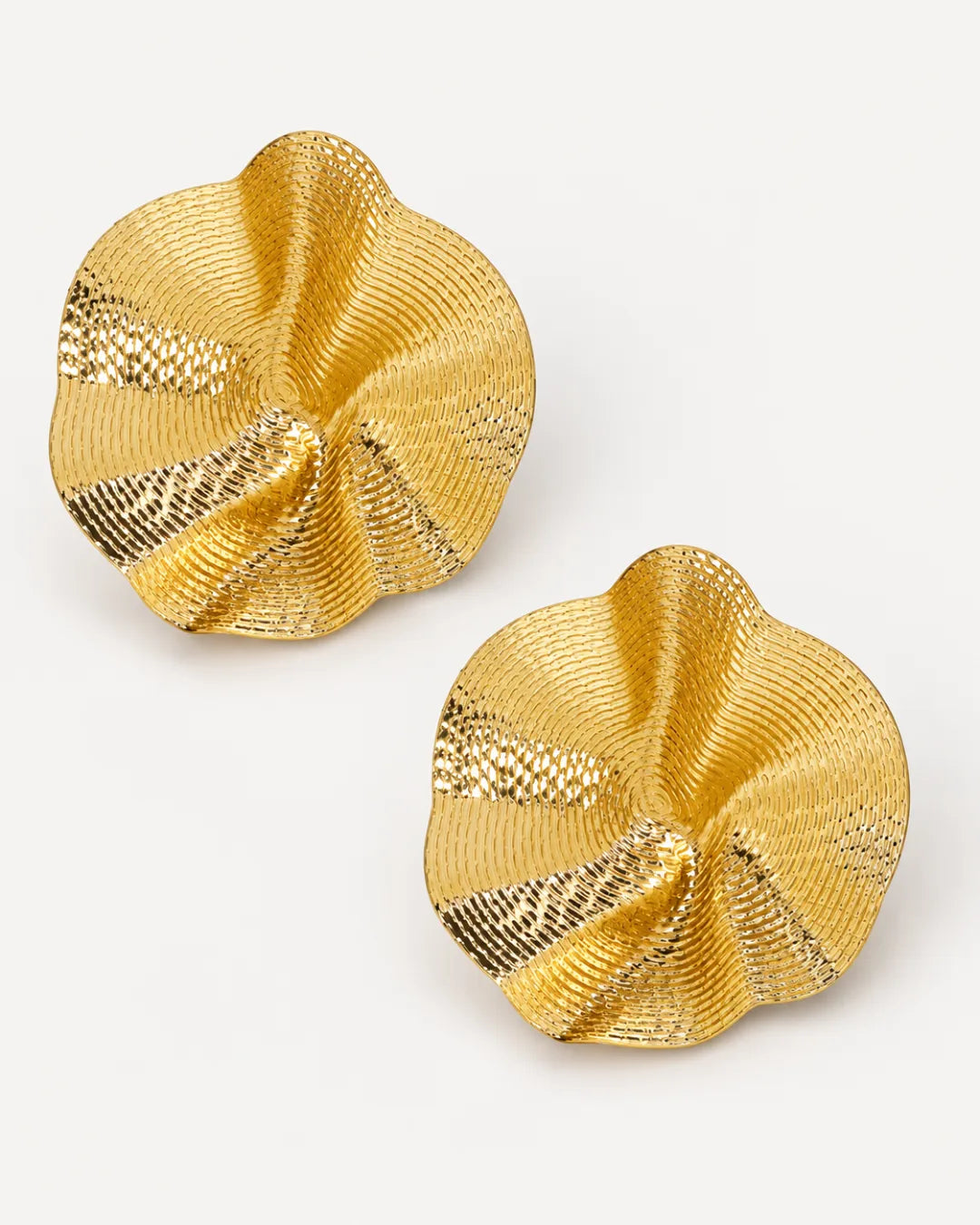 Virelia Textured Fold Statement Earrings Bold