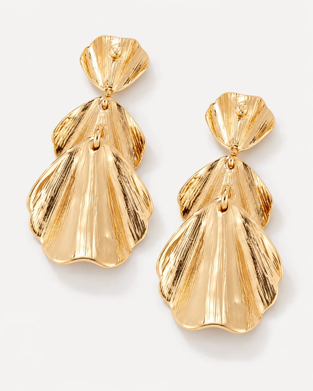 Fiora Cascading Leaf Flower Statement Earrings