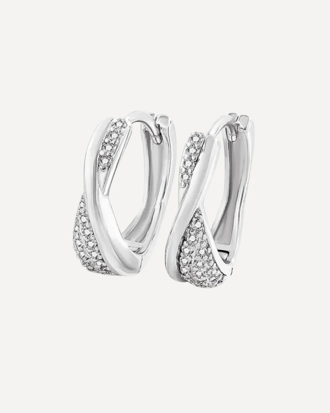 Arabella Crystal Hoop Earrings Twisted