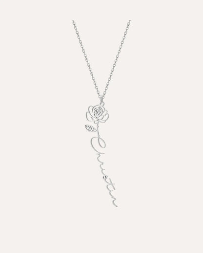 Genevieve Rose Name Necklace Bloom