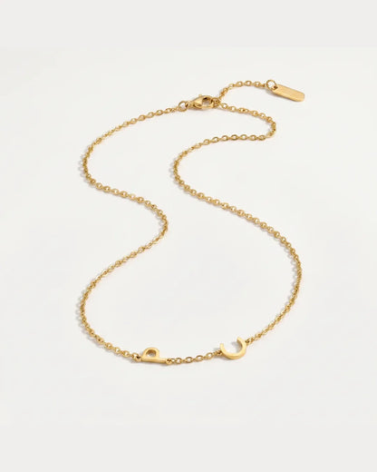 Annelise Sideways Initial Necklace Signature