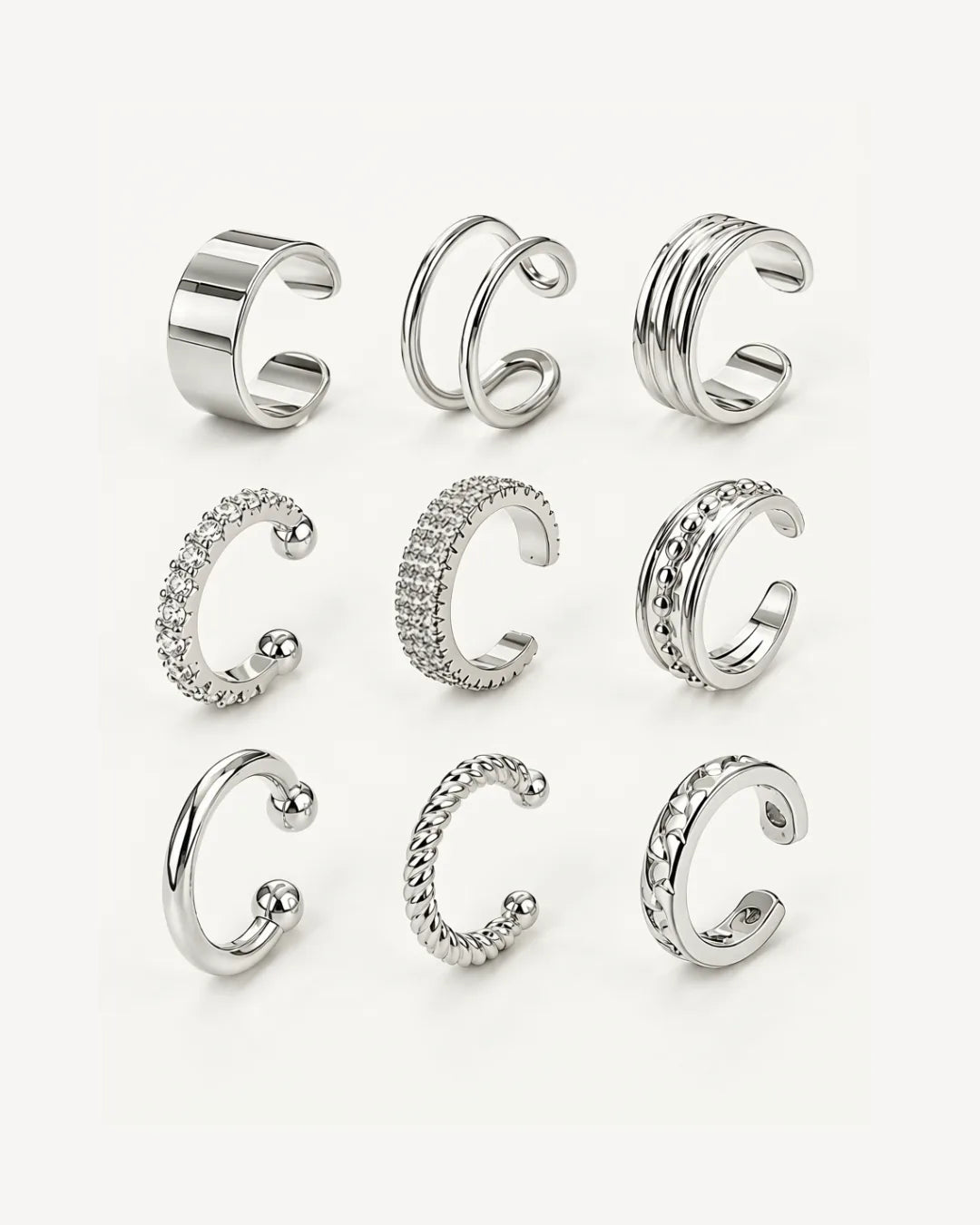 Celestine 9-Piece Stackable Ear Cuff Set