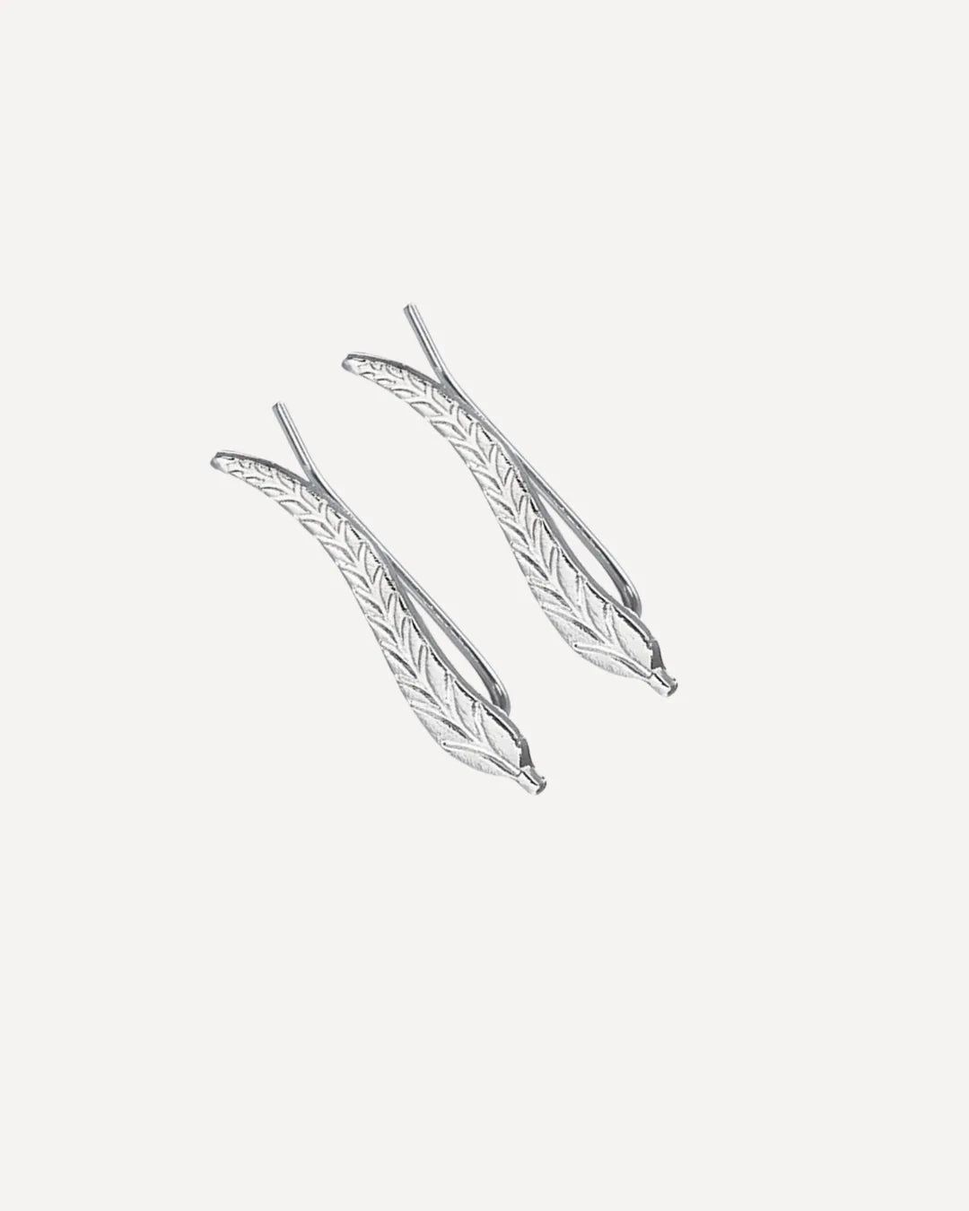 Magnolia Leaf Ear Climber Earrings