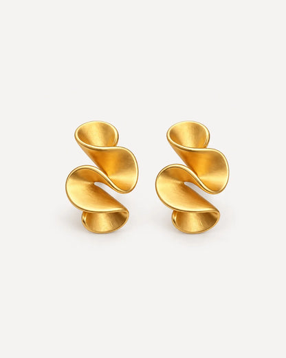 Solenne Sculptural Twist Statement Earrings