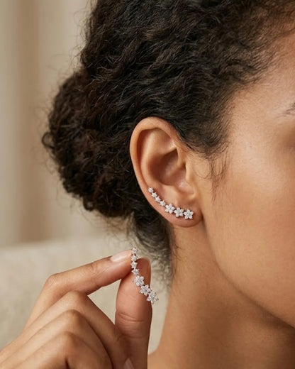 Anastasia Ear Climber Earrings Floral