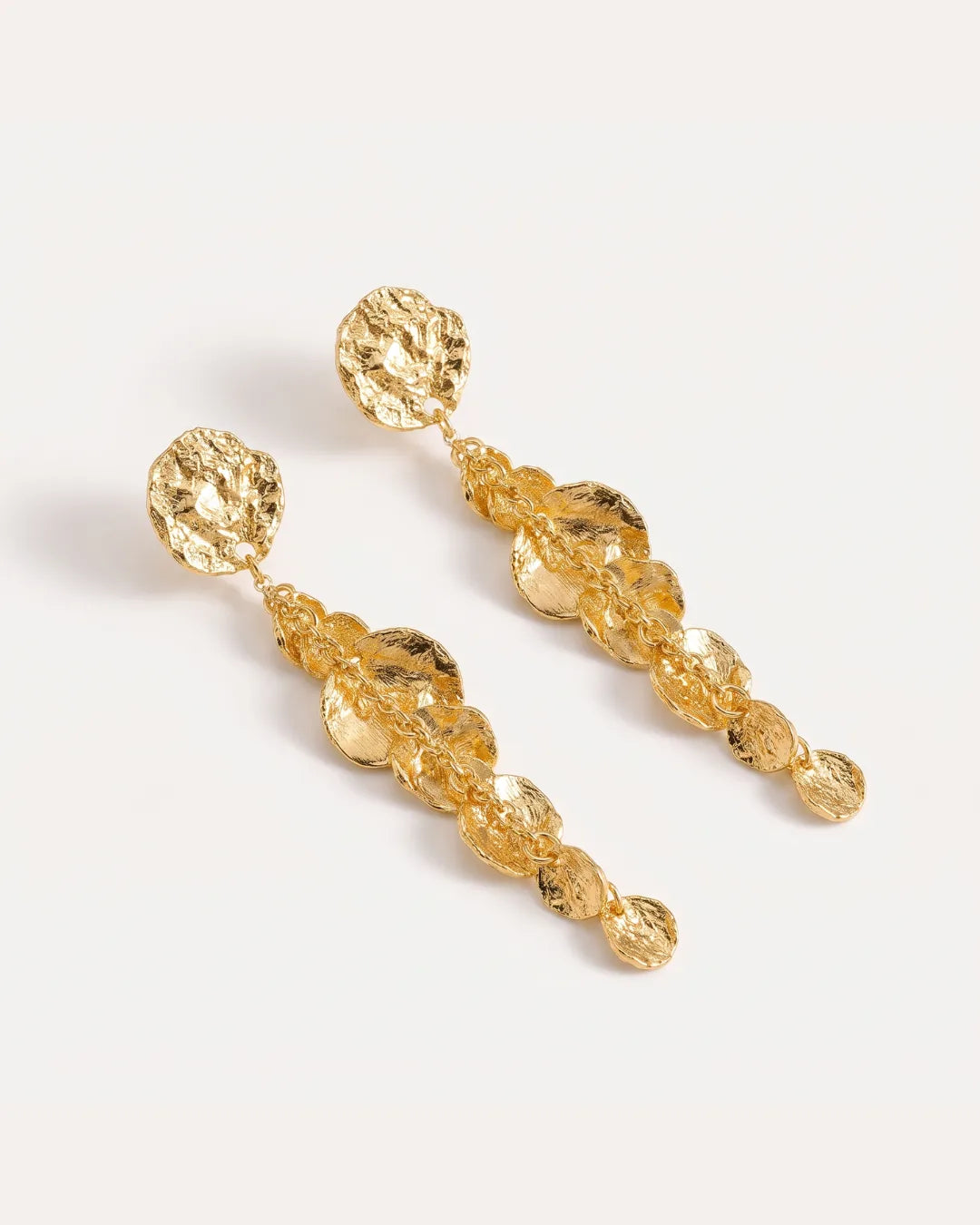 Marielle Hammered Drop Earrings Luxe