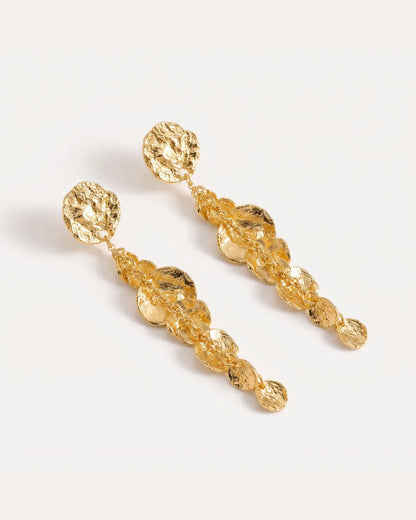 Marielle Hammered Drop Earrings Luxe