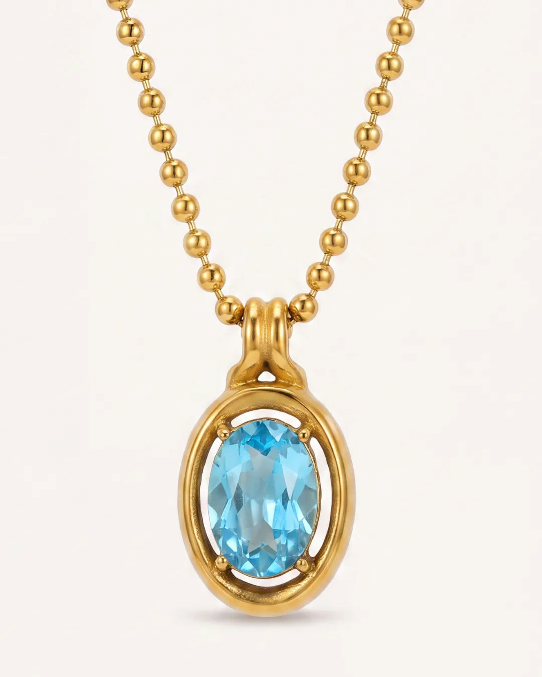Celestine Oval Birthstone Necklace Radiance