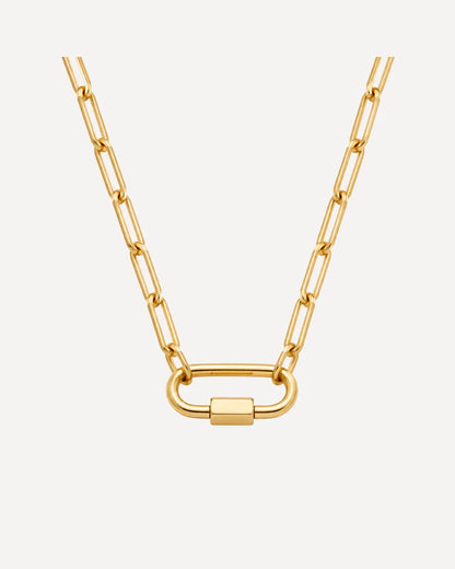 Mariella Carabiner Charm Lock Necklace