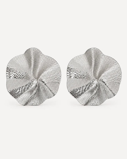 Virelia Textured Fold Statement Earrings Bold