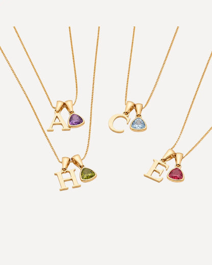 Emma Initial Birthstone Necklace