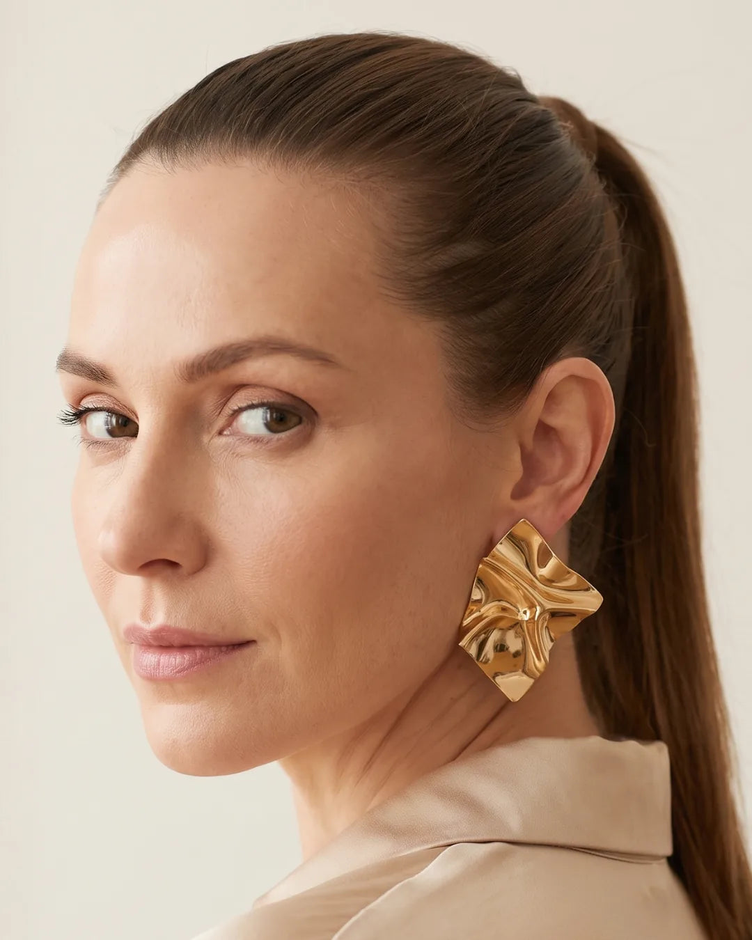 Valleria Sculptural Wave Statement Earrings Muse