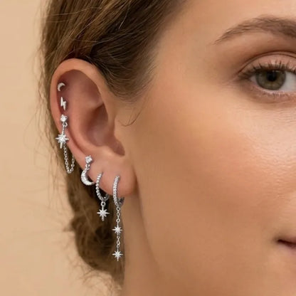 Astrielle Celestial Star Drop Earrings 6 PieceSet