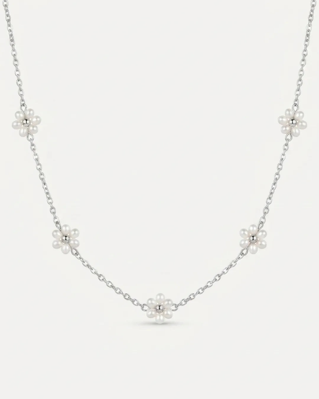 Evangeline Pearl Flower Necklace Bloom