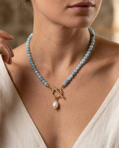 Mariselle Turquoise Pearl Necklace Serenity