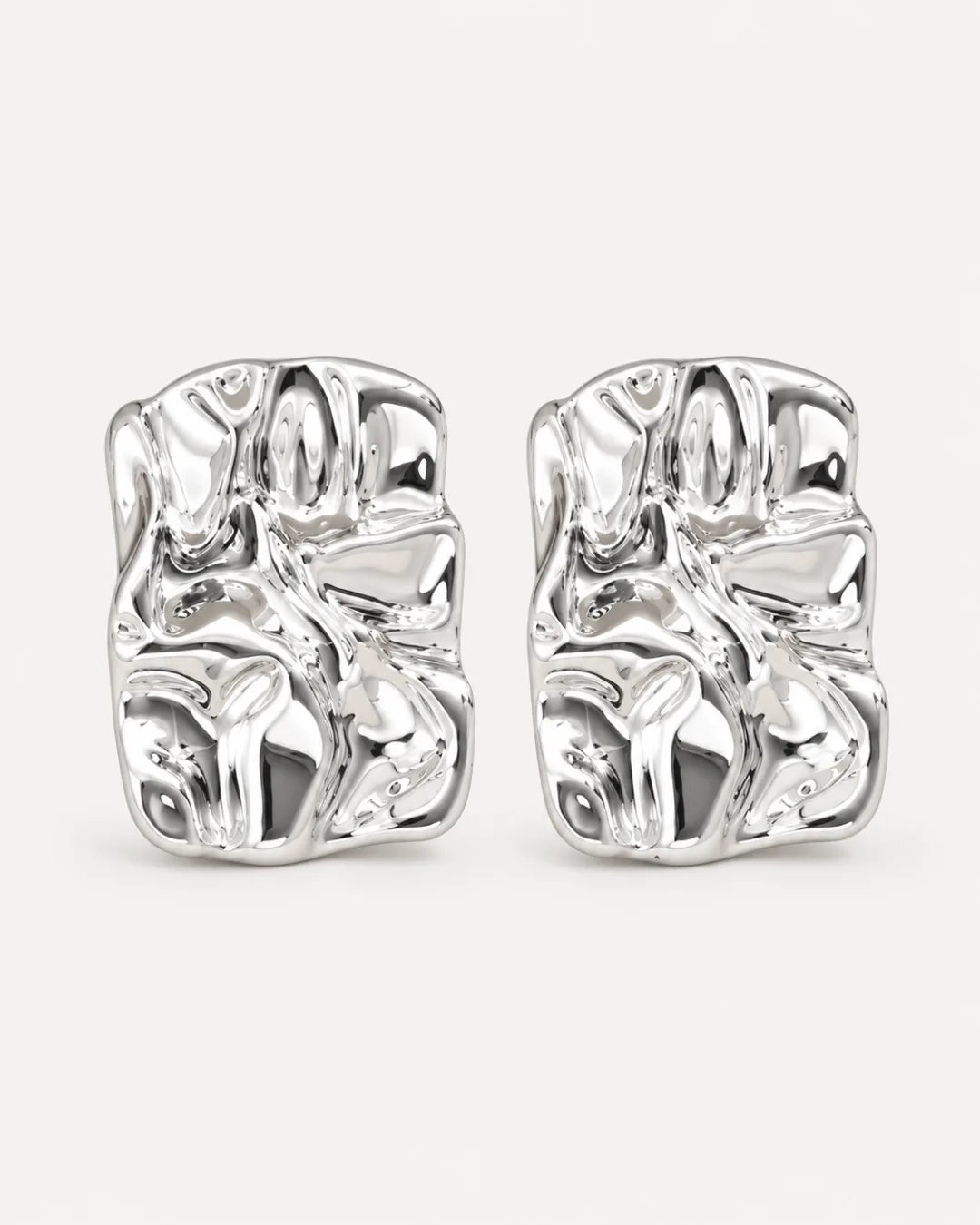 Virelle Sculptural Rectangle Statement Earrings Luxe