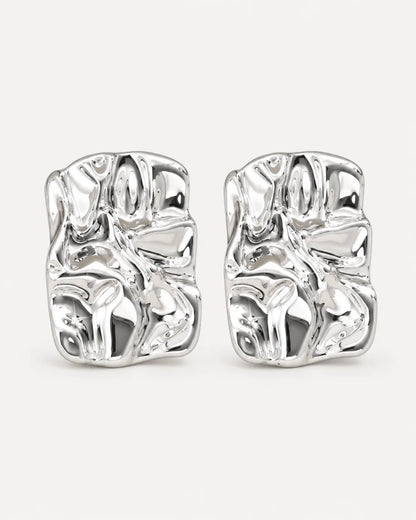 Virelle Sculptural Rectangle Statement Earrings Luxe