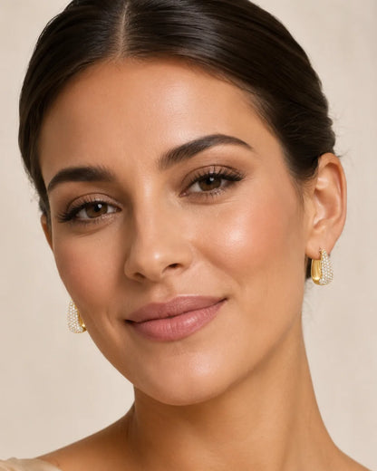 Celestia Teardrop Huggie Earrings Glow