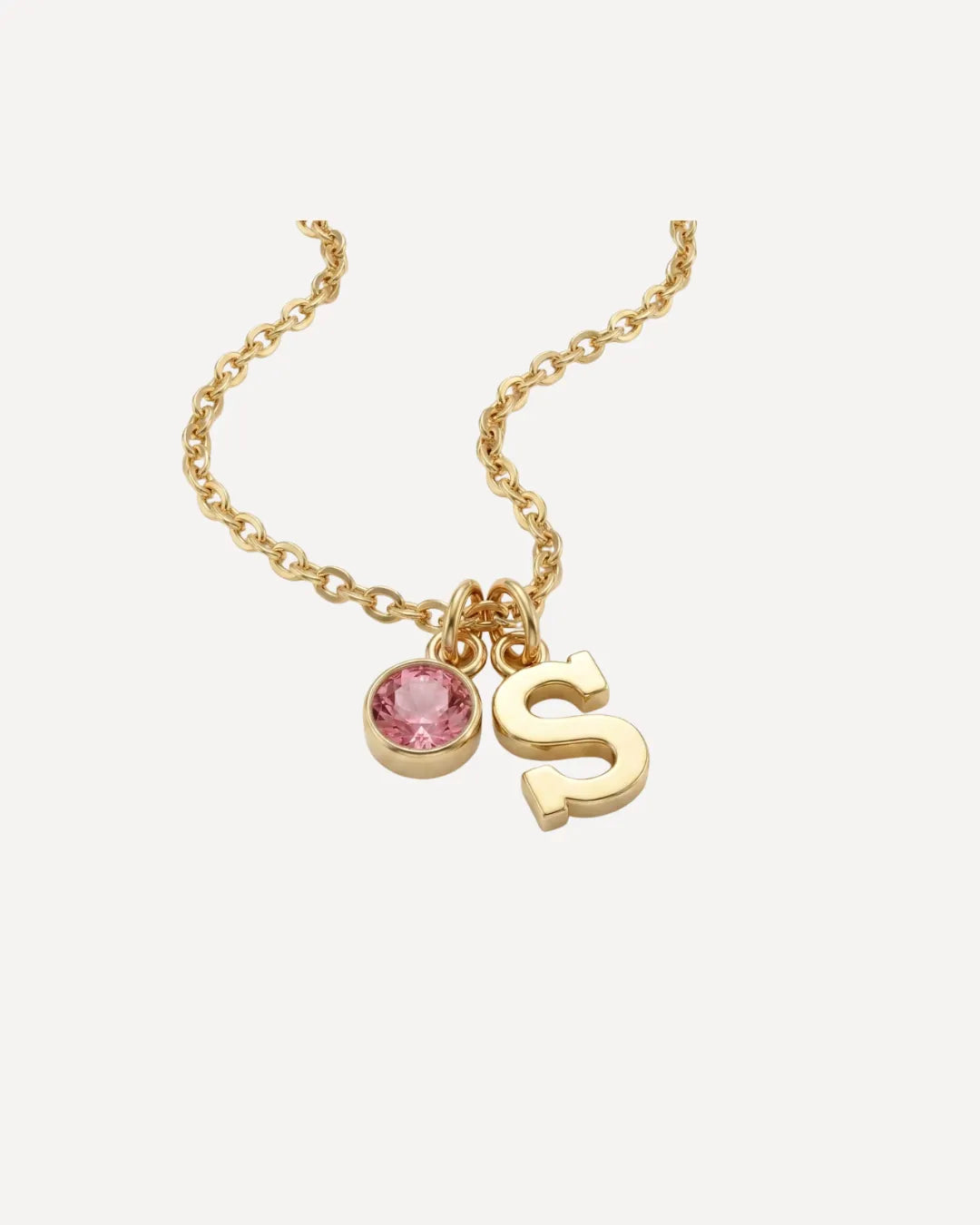 Isolde Initial Birthstone Necklace Signature