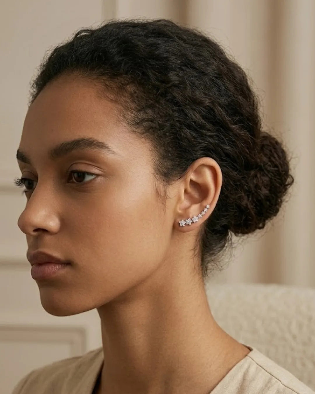 Anastasia Ear Climber Earrings Floral