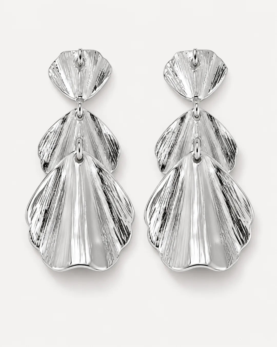 Fiora Cascading Leaf Flower Statement Earrings