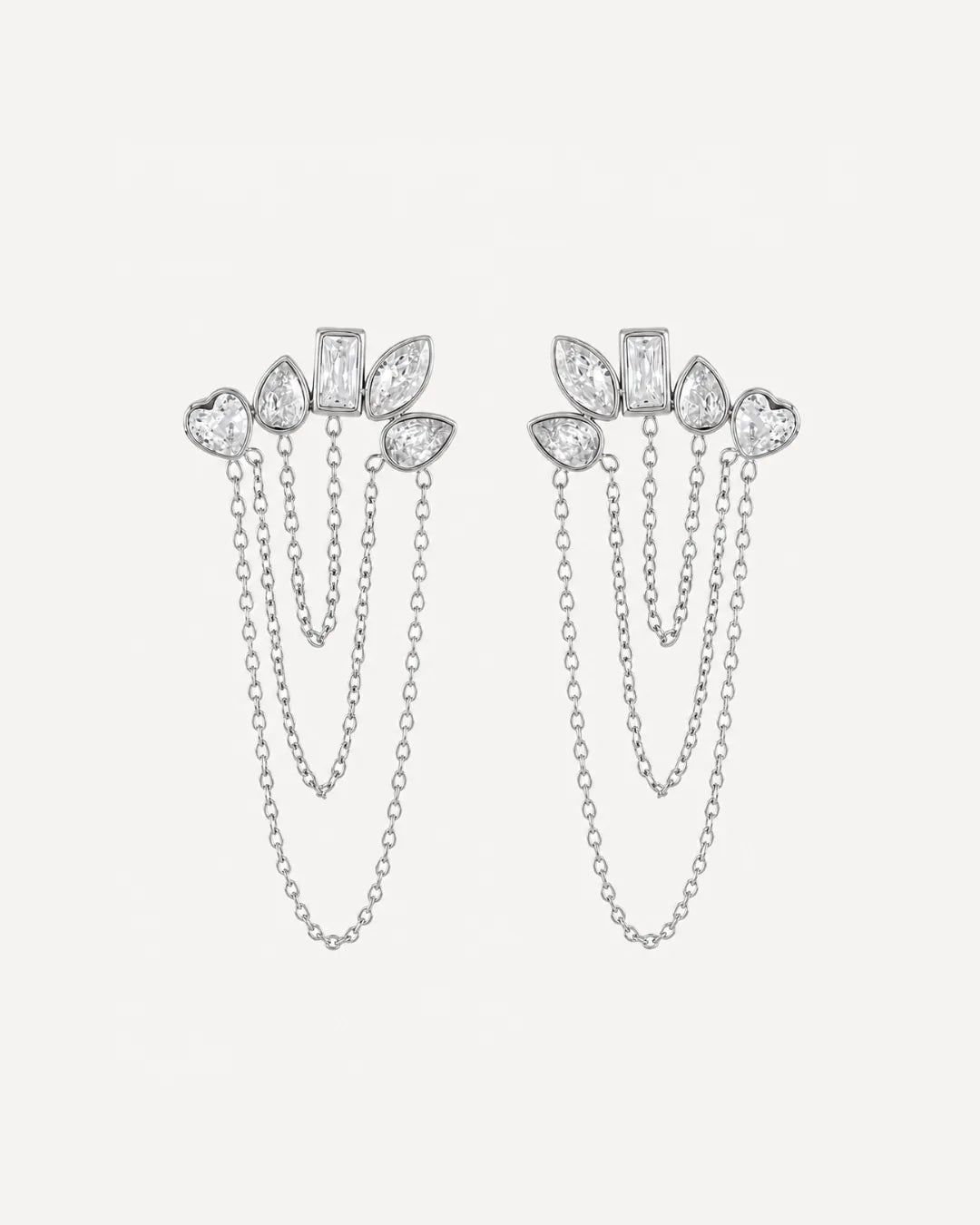 Vivienne Crystal Chain Stud Earrings