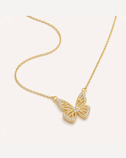 Geneva Crystal Butterfly Necklace Glow