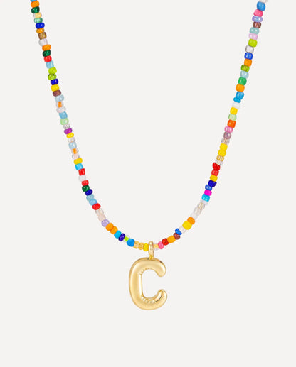 Vivienne Initial Beaded Necklace Joy