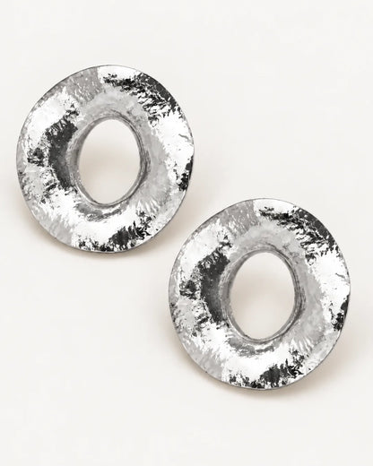 Aurelia Hammered Open Disc Statement Earrings Bold