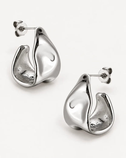 Elowenne Sculptural Folded Stud Earrings Elegant