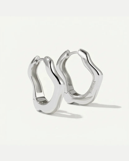 Elodie Wavy Hoop Earrings Modern
