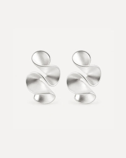 Solenne Sculptural Twist Statement Earrings