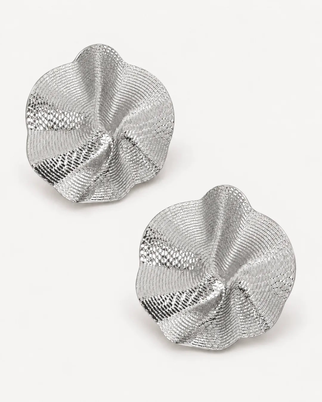 Virelia Textured Fold Statement Earrings Bold