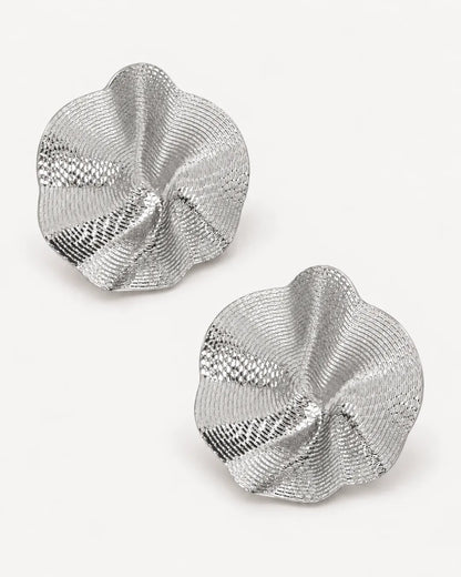 Virelia Textured Fold Statement Earrings Bold