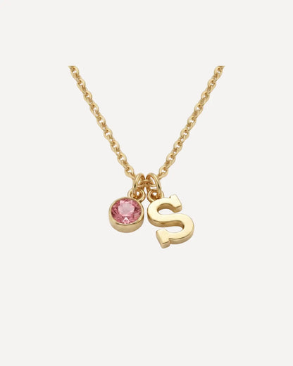 Isolde Initial Birthstone Necklace Signature