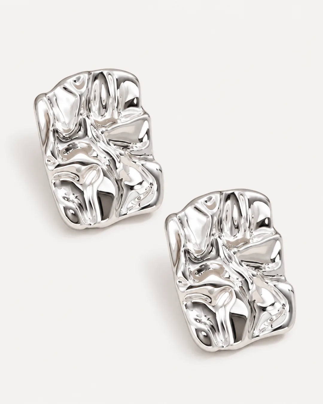 Virelle Sculptural Rectangle Statement Earrings Luxe