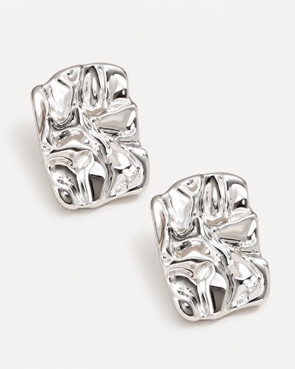 Virelle Sculptural Rectangle Statement Earrings Luxe