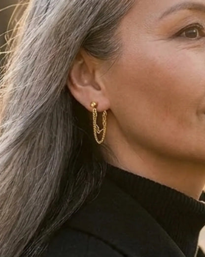 Elowyn Chain Stud Earrings Edge