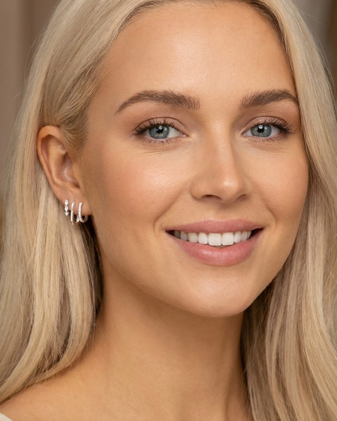 Lisette Crystal Huggie Hoop Earring 3 Piece Set
