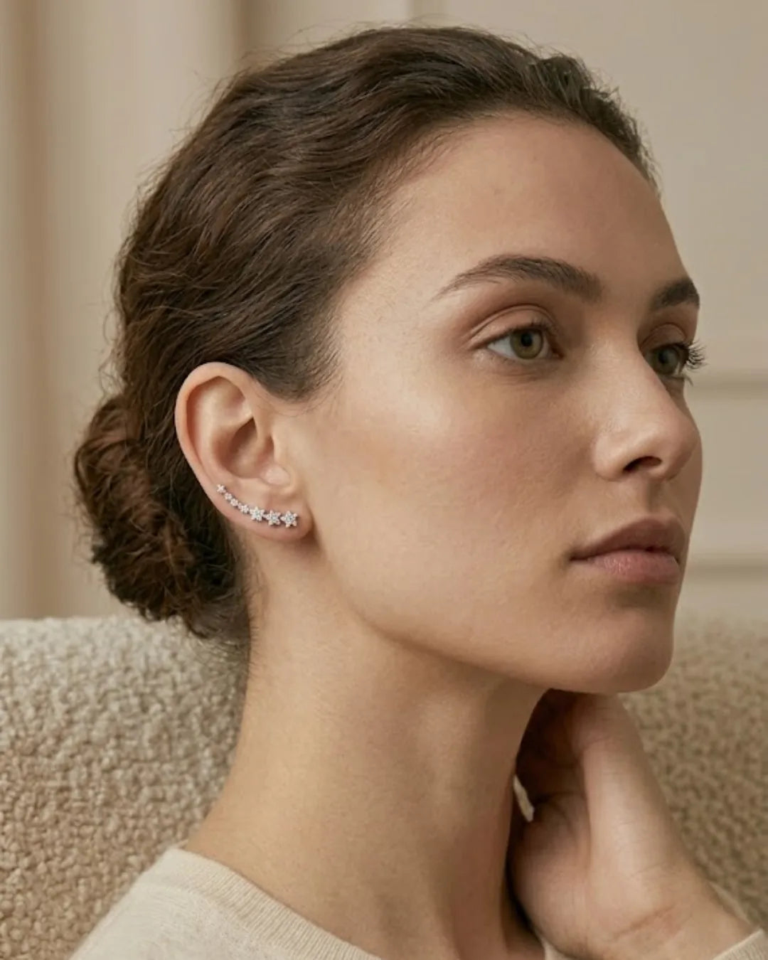 Anastasia Ear Climber Earrings Floral